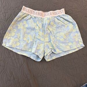 Hollister Blue Sleep Shorts with Logo Waistband